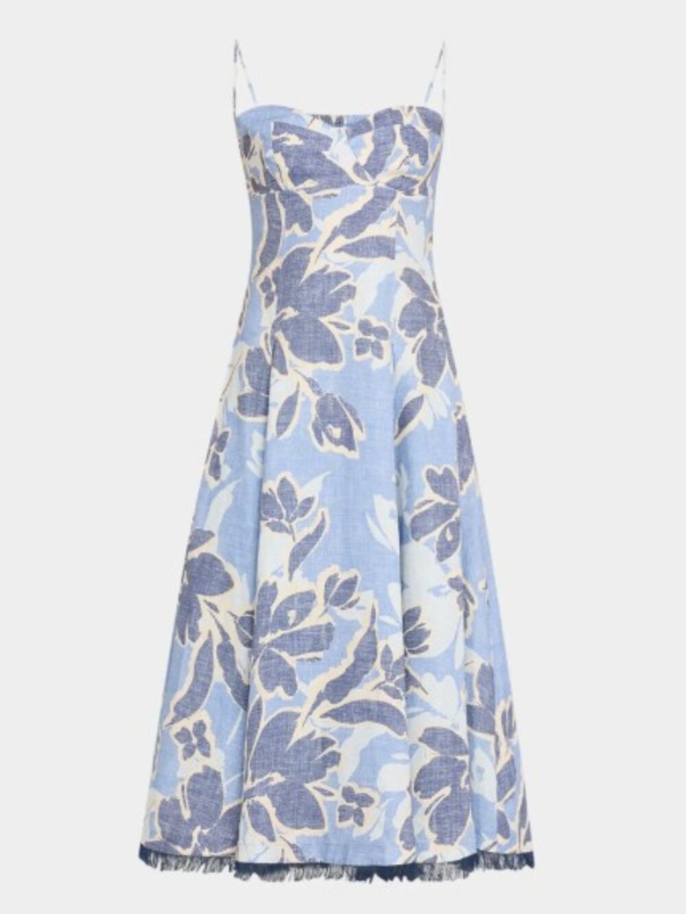 Jonathan SIMKHAI Analise Bustier Midi Dress in blue hydrangea - Like New